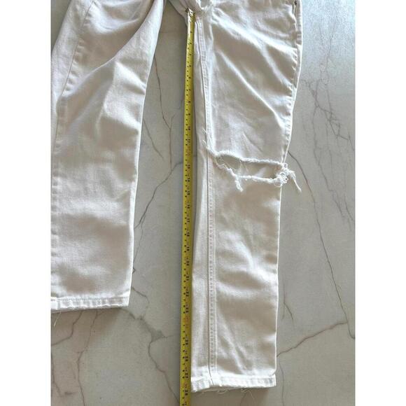 Reformation Julia High Cigarette Jean in Ivory Destroyed Wash Women’s size 27 - Picture 10 of 15